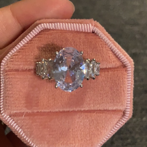 Celeste White Sapphire Cocktail/ Engagement Ring - Picture 9 of 13